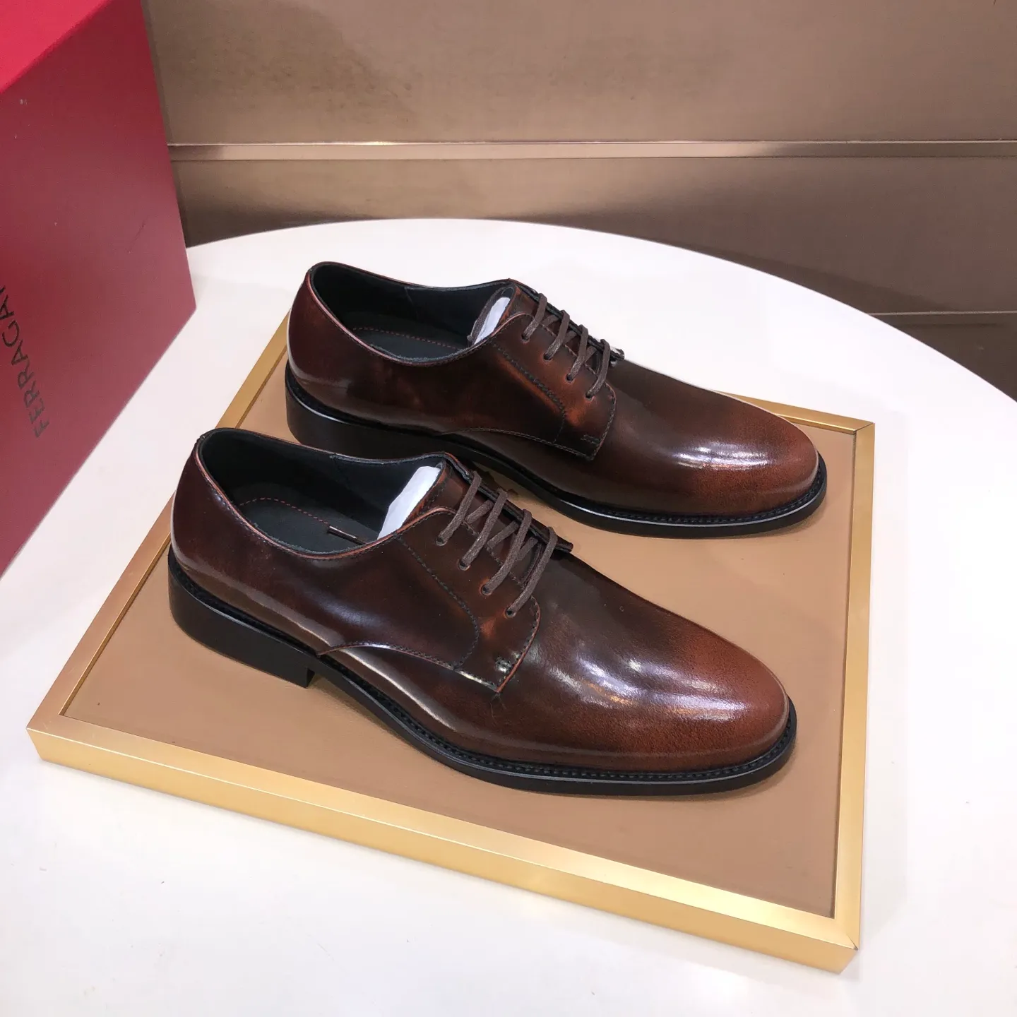 Men's shoes 💰540💰 [Ferragamo/Ferragamo] The latest model from the counter. Original imported high-quality cowhide with open sides + imported 🐂 cowhide lining + original luxury metal buckle + original combination outsole. Comparison is stress-free 38–45 (45 is custom-made and cannot be returned or exchanged)